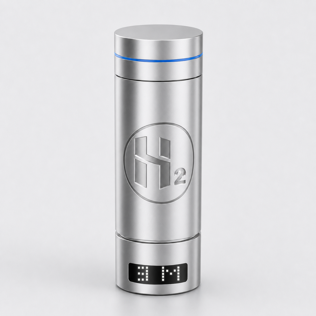Neravo P2 silver hydrogen water bottle with front 3M display