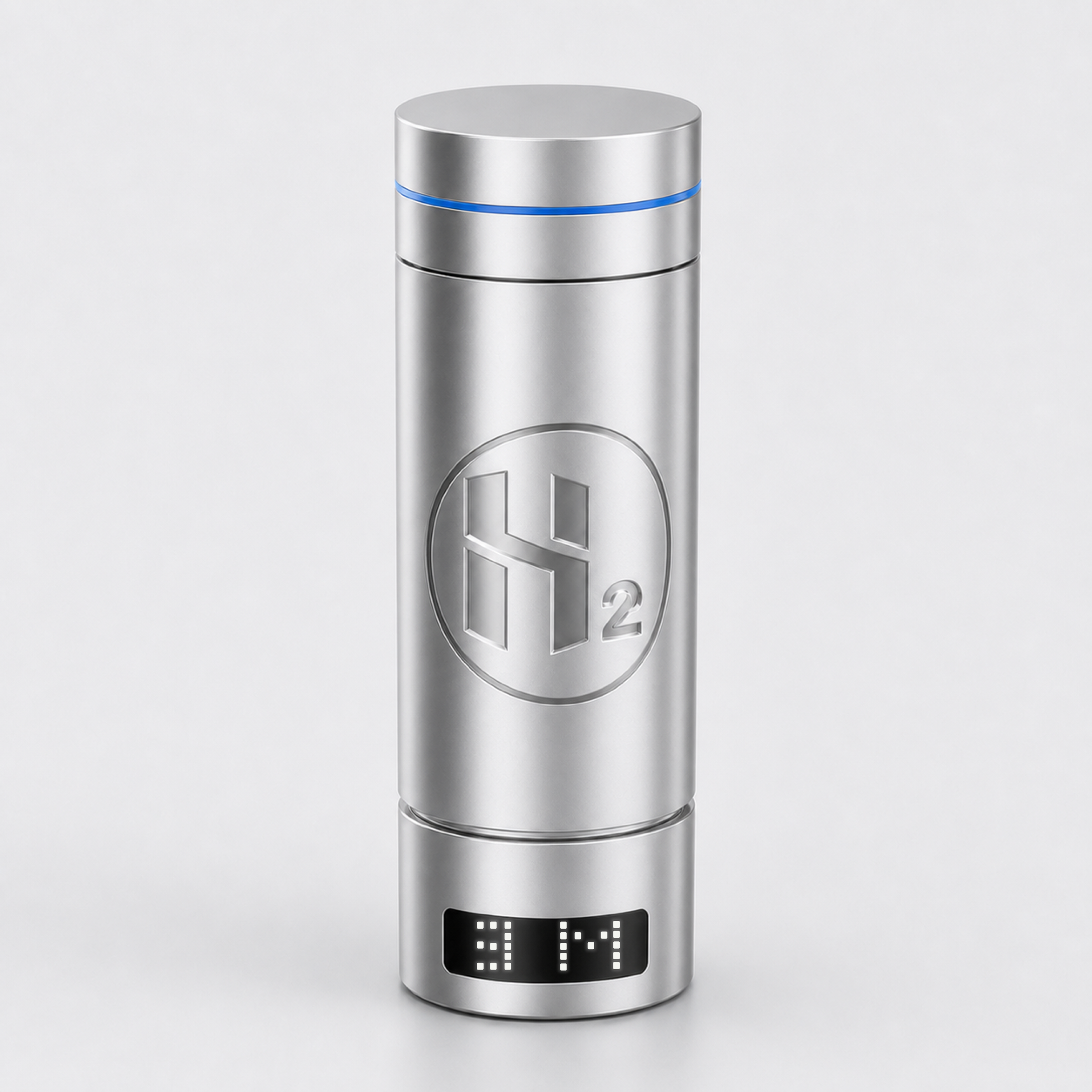 Neravo P2 silver hydrogen water bottle with front 3M display