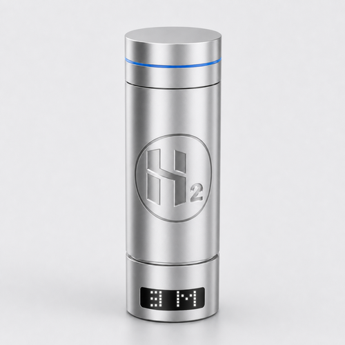 Neravo P2 silver hydrogen water bottle with front 3M display