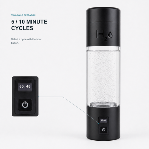 Neravo E1 front display showing 5- and 10-minute timed cycles