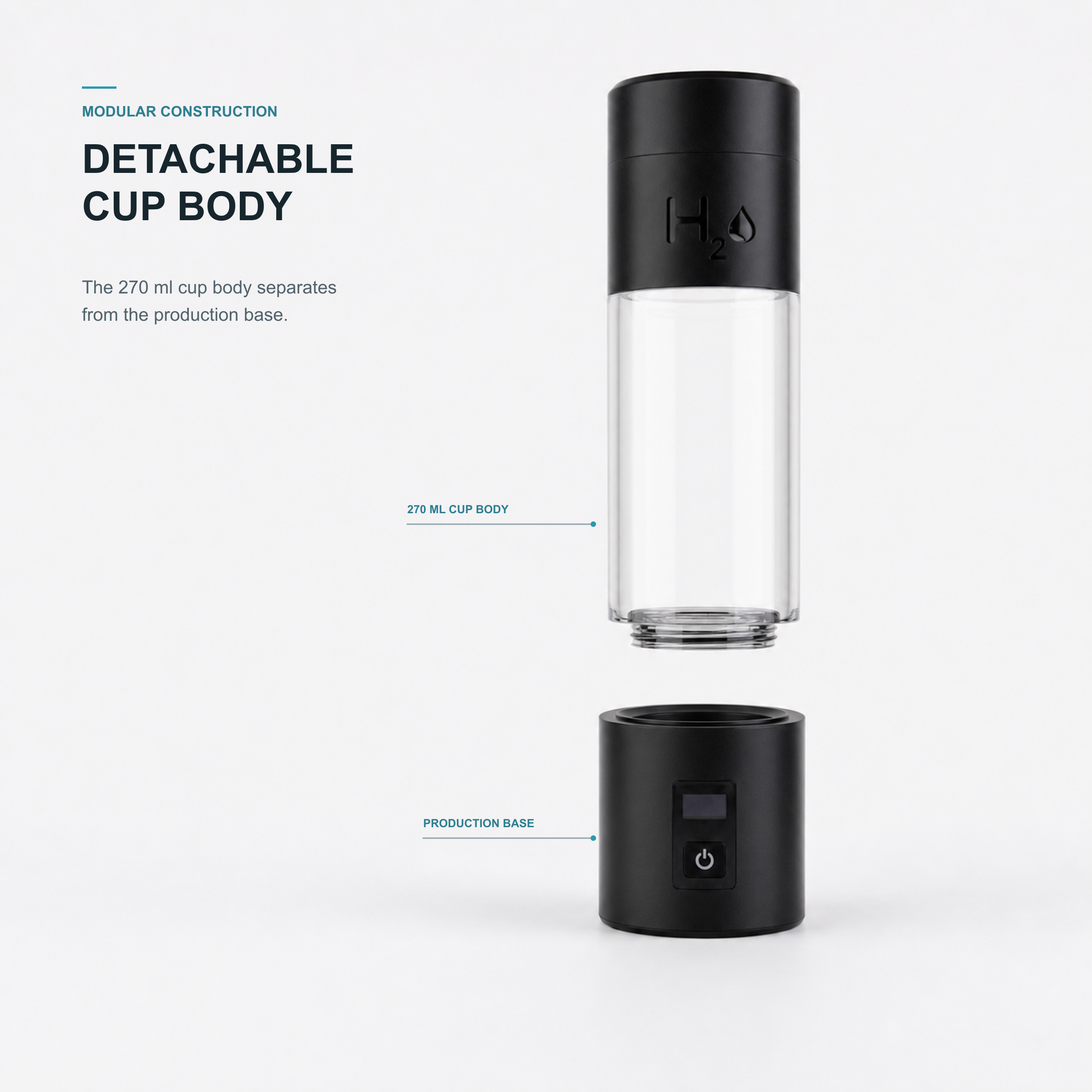 Neravo E1 detachable 270 ml cup body and hydrogen-production base