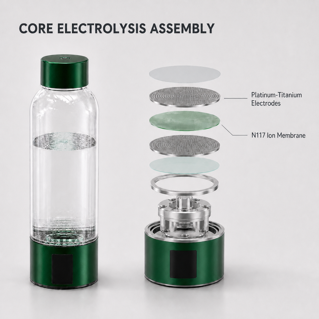 Neravo P1 platinum-titanium electrode and N117 ion membrane assembly