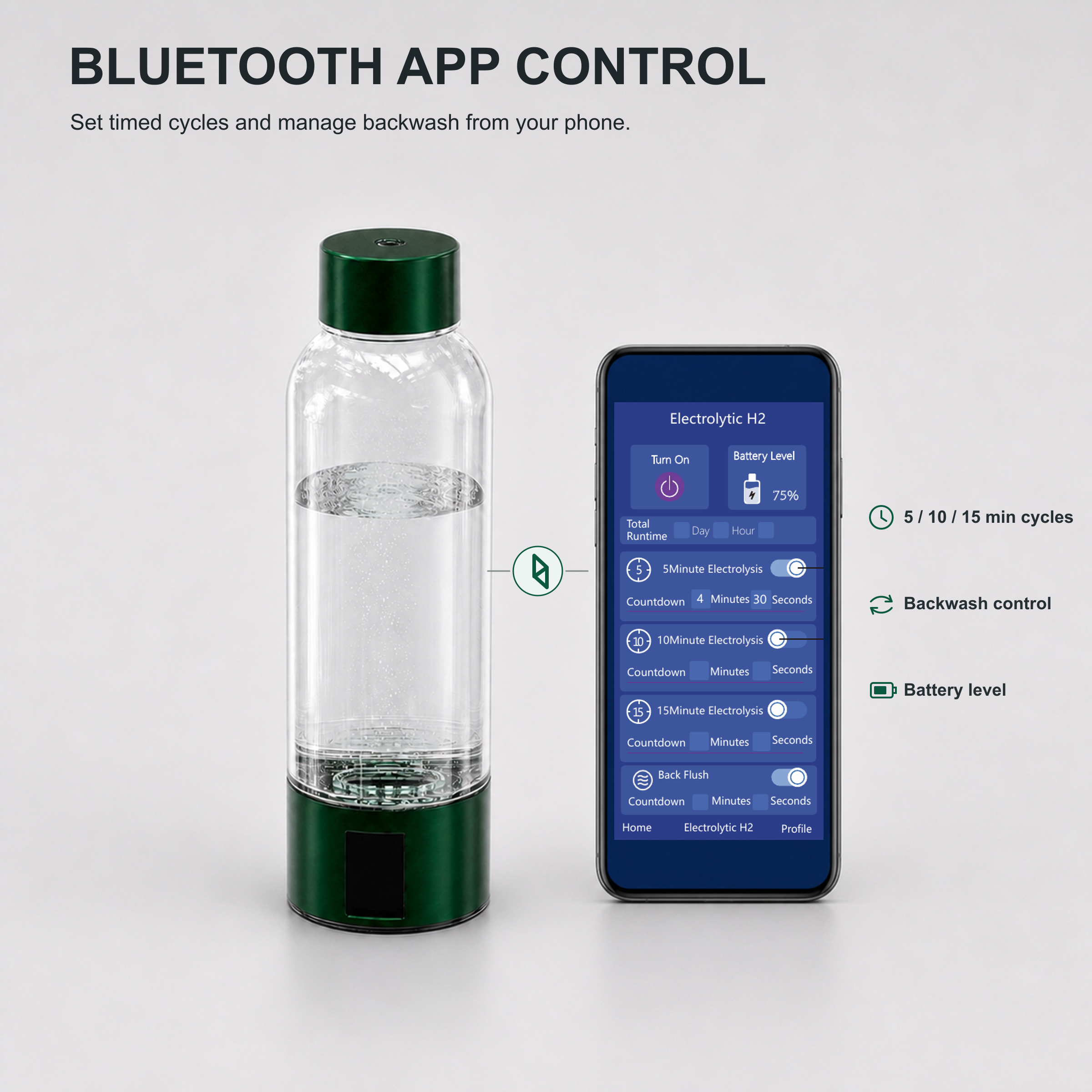 Neravo P1 Bluetooth companion app controls on supported mobile devices