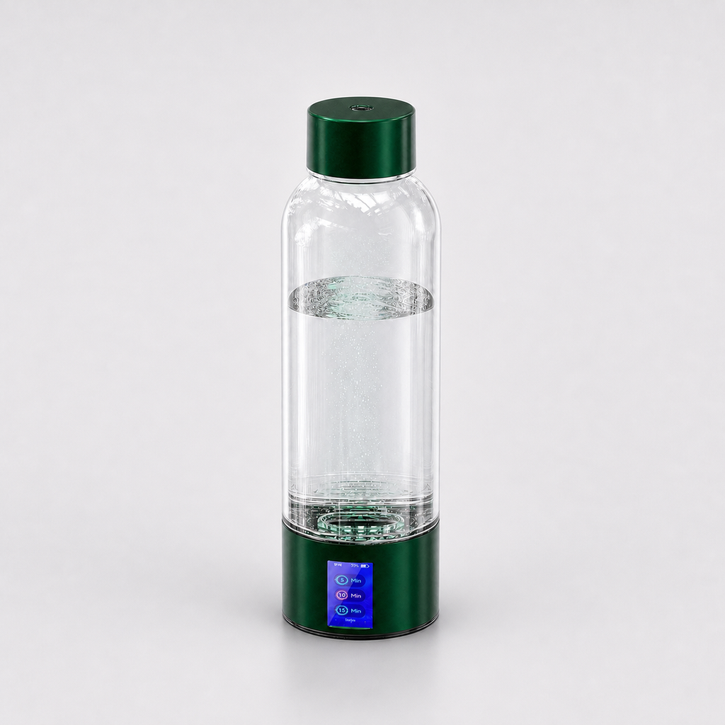 Neravo P1 green 500 ml hydrogen water bottle with front touch display